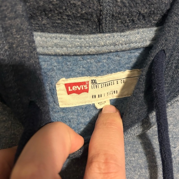 Levi's Two-Tone Blue Graphic Hoodie Size XXL 2XL - Picture 2 of 7